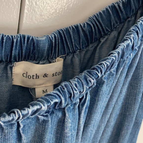 Cloth & Stone Soft Denim Off-the-Shoulder Mini Dress, Medium - Picture 2 of 5